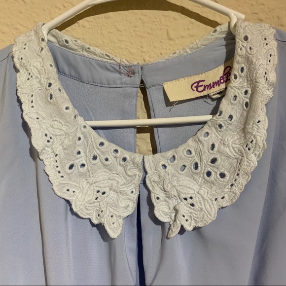 Emmelee | Blue dress with white collar | Size M - Picture 4 of 4